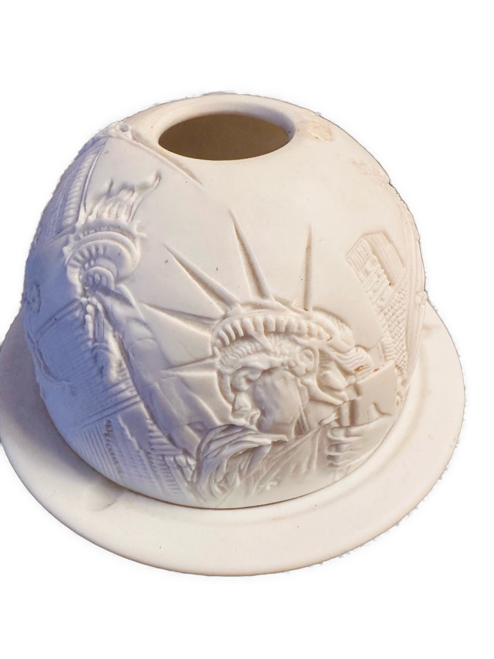 Bernardaud Limoges Porcelain Candle Votive Statue of Liberty New York City Scene